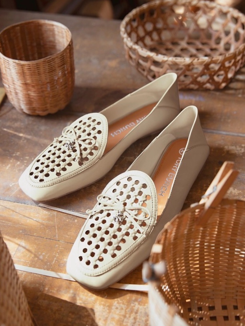 Tory Burch Tory Charm Woven Leather Loafer